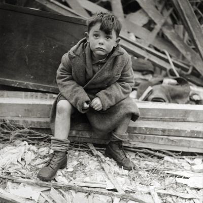 Boy on bomb site