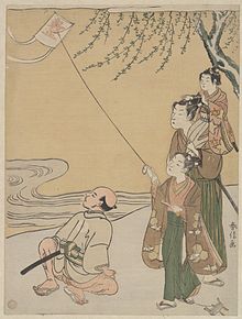 Kite_Flying_by_Suzuki_Harunobu_(鈴木_春信)